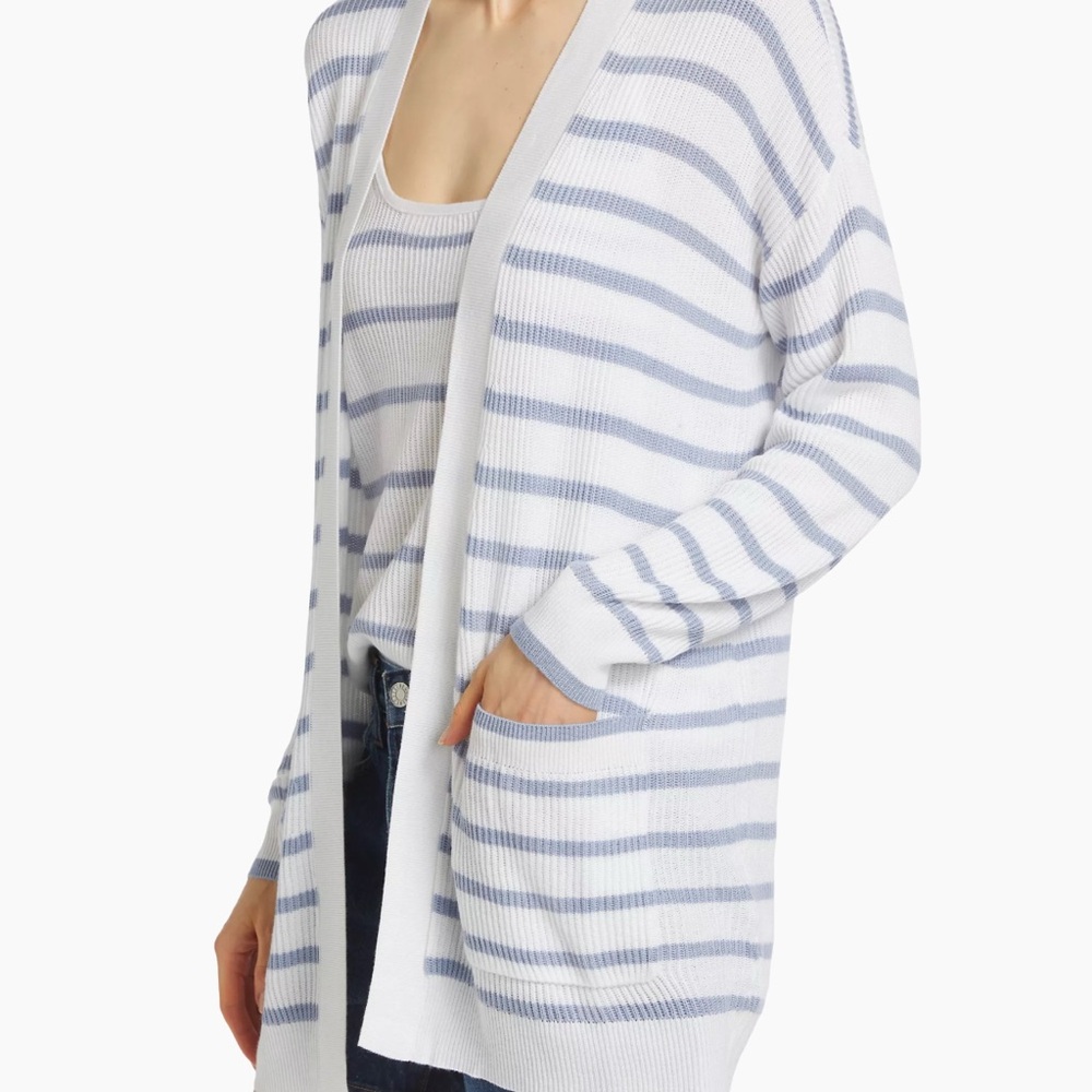 Striped Open-Front Cardigan - Picture 2 of 6